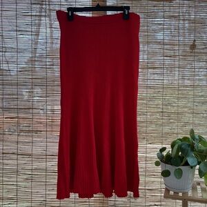 Future Collective Red Maxi Knit Skirt